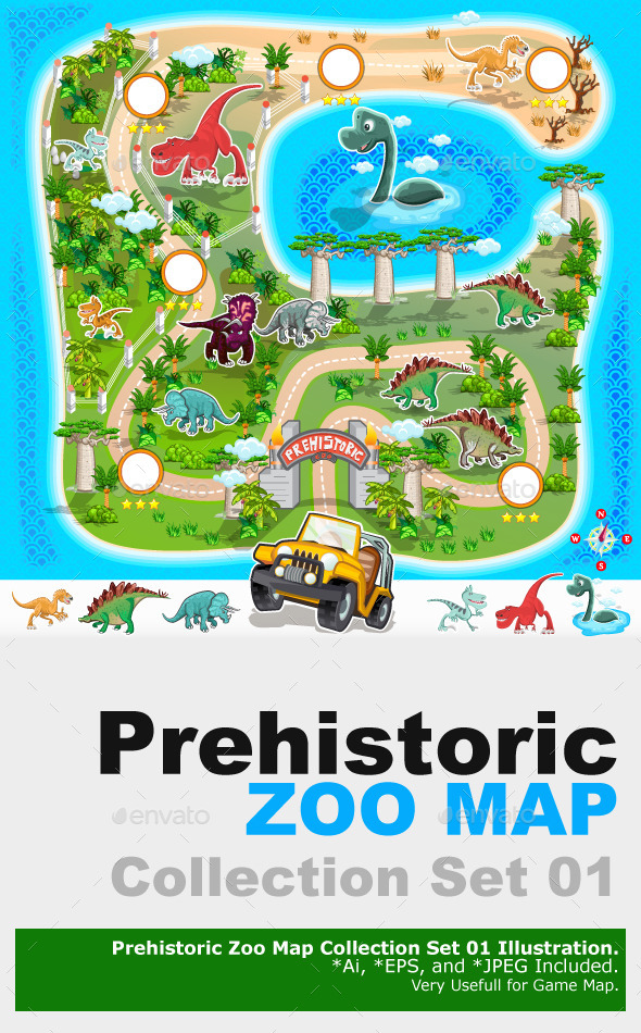 Prehistoric Zoo Map Collection 01 - Animals Characters