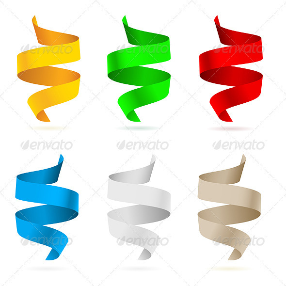 Beautiful colored ribbons - Characters Vectors