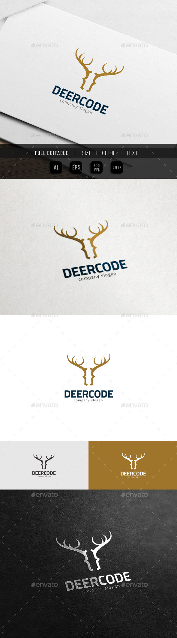 Deer Code - Wild Website Theme Logo - Symbols Logo Templates