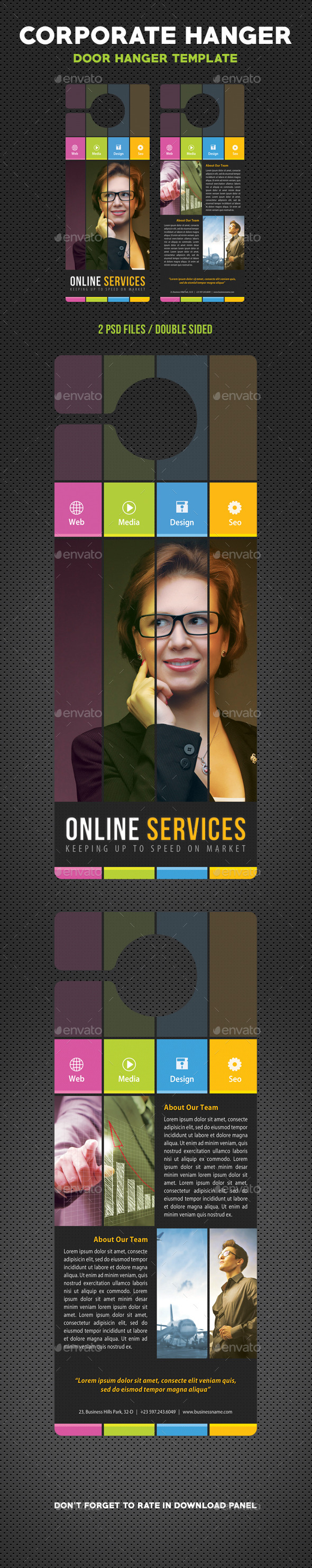 Corporate Door Hangers V17 - Miscellaneous Print Templates