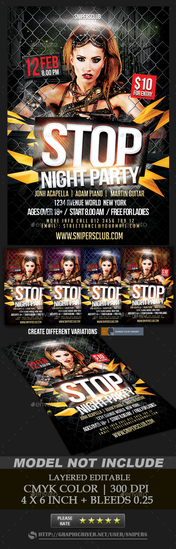 Stop Night Party - Events Flyers