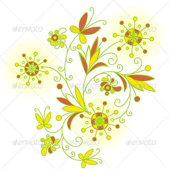 Abstract Flowers background for design - Characters Vectors