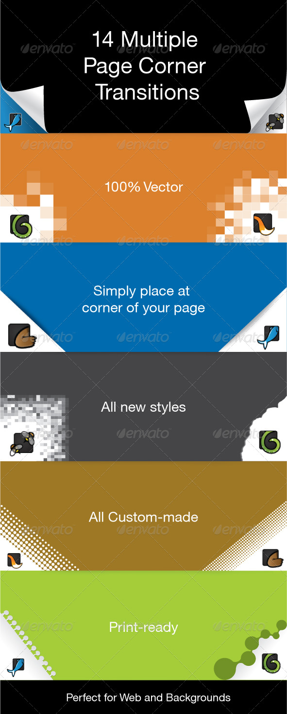 12 Page Corner Transitions - Miscellaneous Conceptual