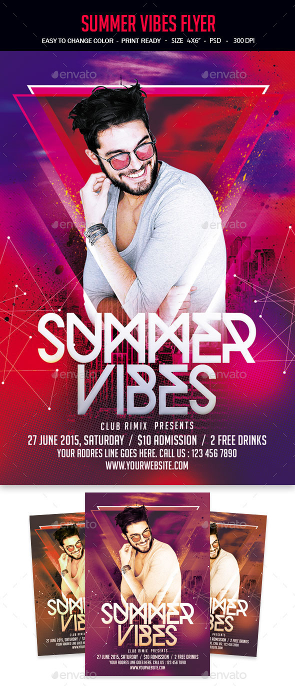 Summer Vibes Flyer - Clubs & Parties Events