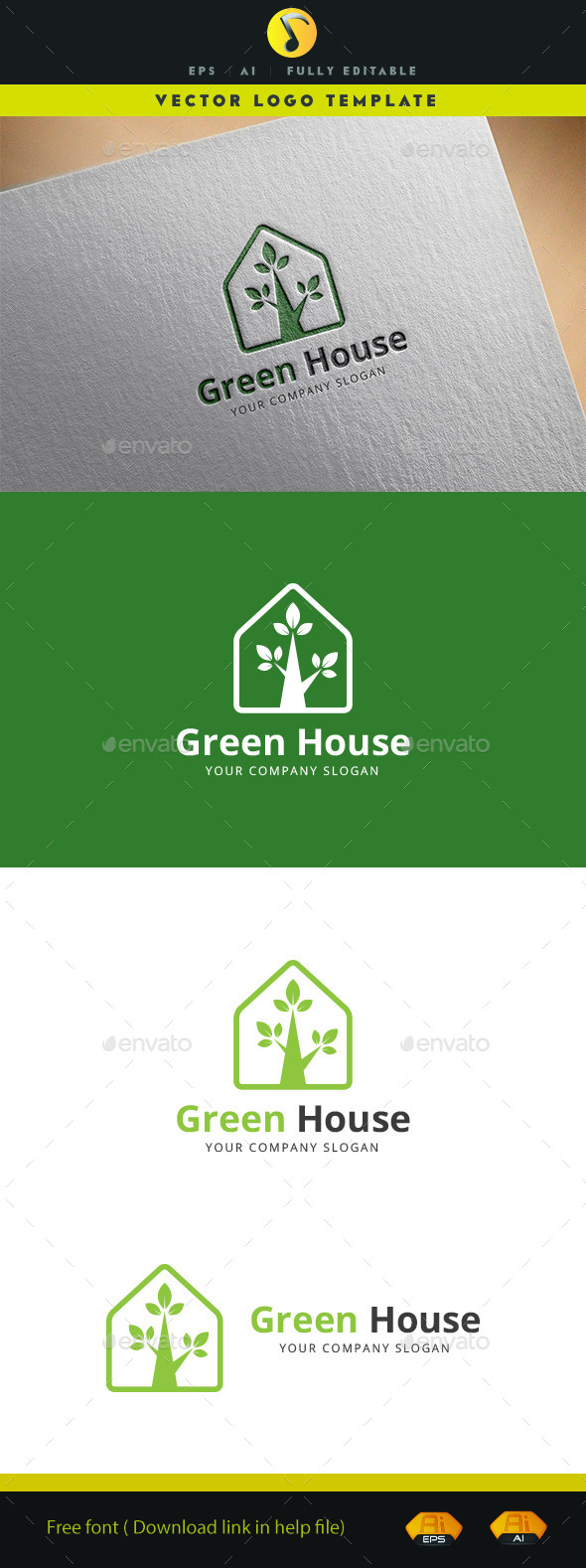 Green House - Buildings Logo Templates