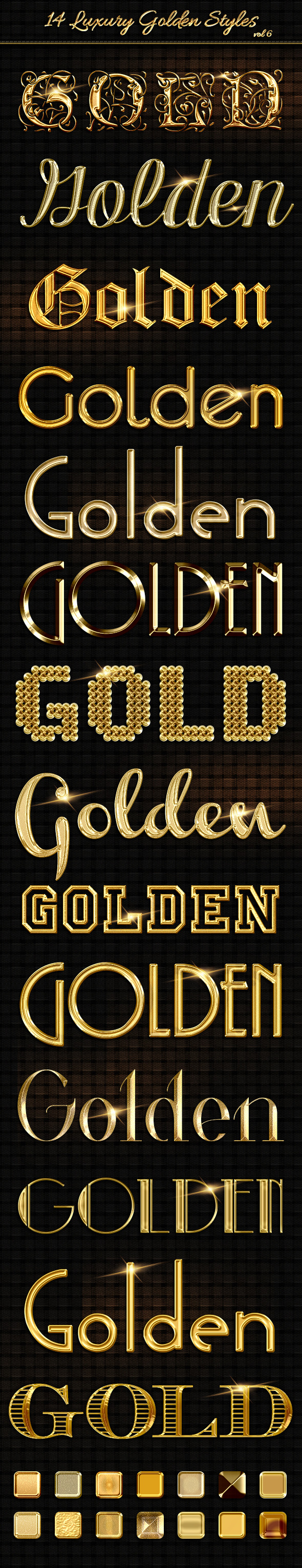 14 Luxury Golden Text Styles vol 6 14 Luxury Golden Text Styles vol 6