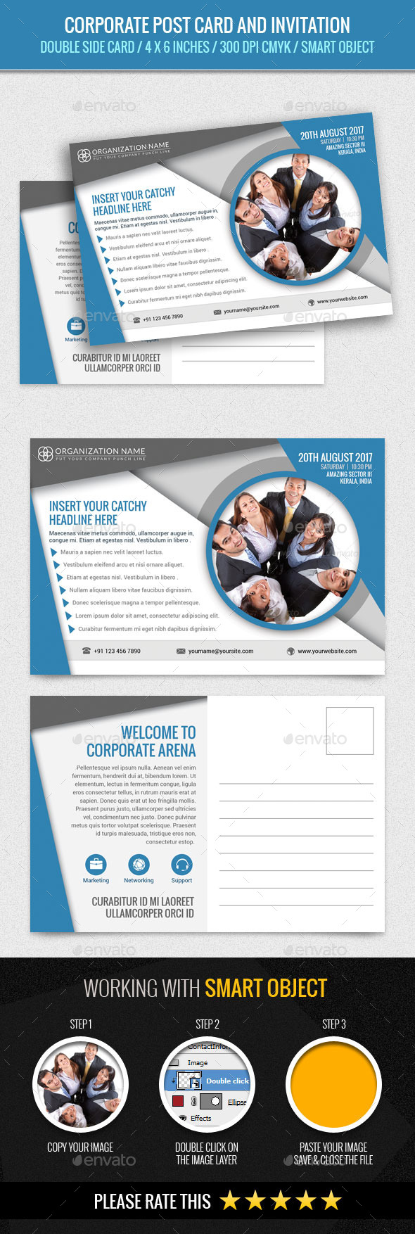 Corporate and Business Post Card Template - Cards & Invites Print Templates