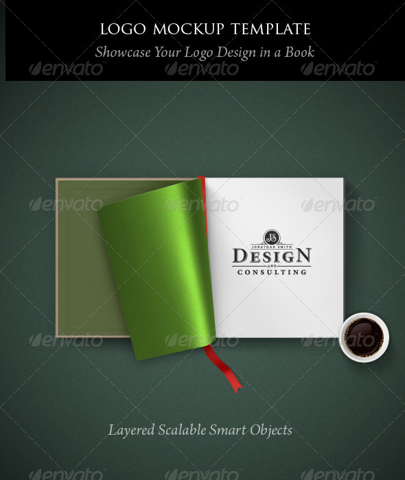 Logo Mockup Template: Open Book - Logo Product Mock-Ups
