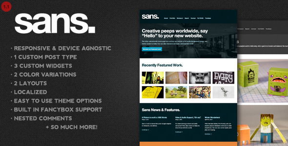 Sans – A Responsive Portfolio WordPress Theme - Portfolio Creative