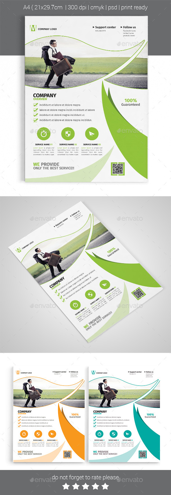 A4 Corporate Business Flyer Template Vol 10 - Corporate Flyers