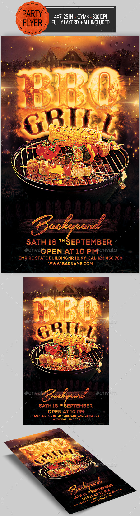 Bbq Grill Backyard Flyer - Clubs & Parties Events