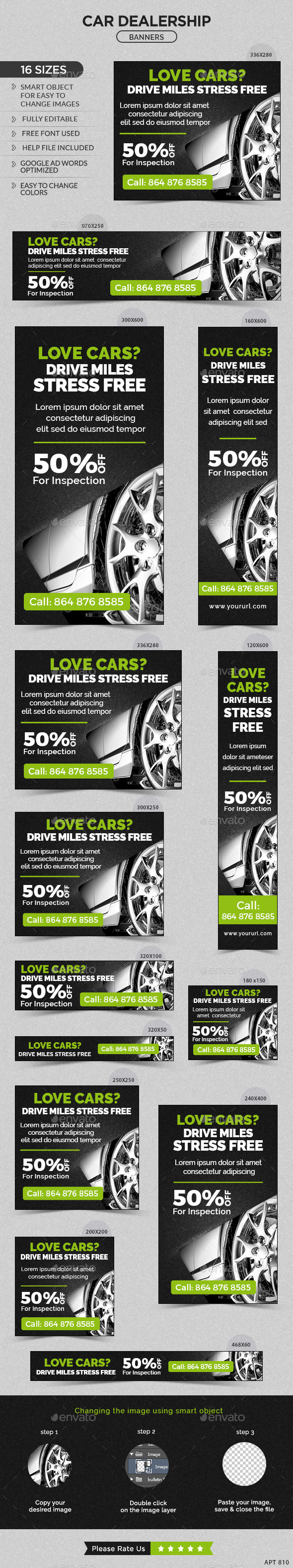 Car Dealership Banners - Banners & Ads Web Elements