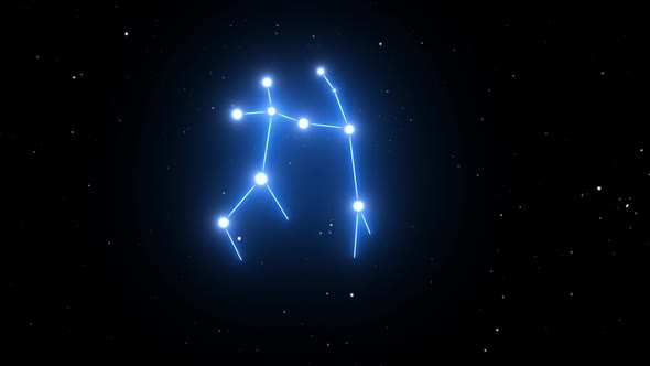 Gemini Constellation On A Beautiful Starry Night Background, Motion ...