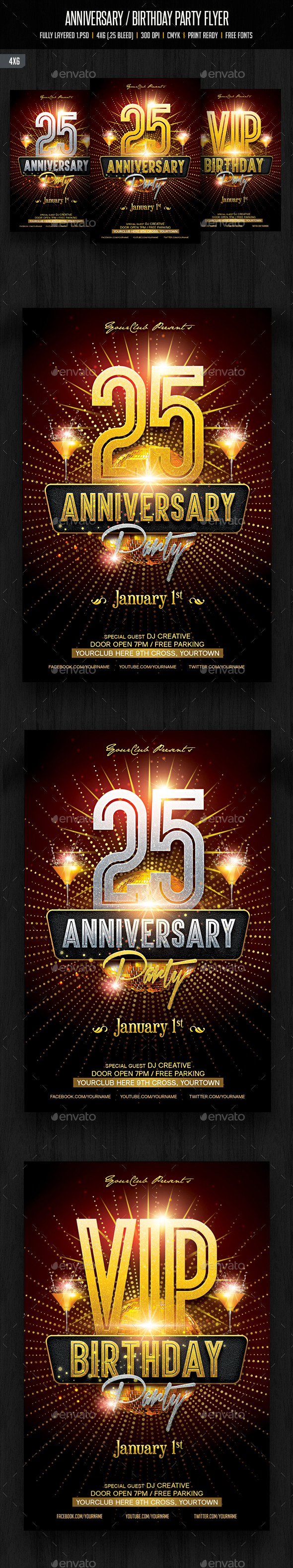 Anniversary Party Flyer - Clubs & Parties Events