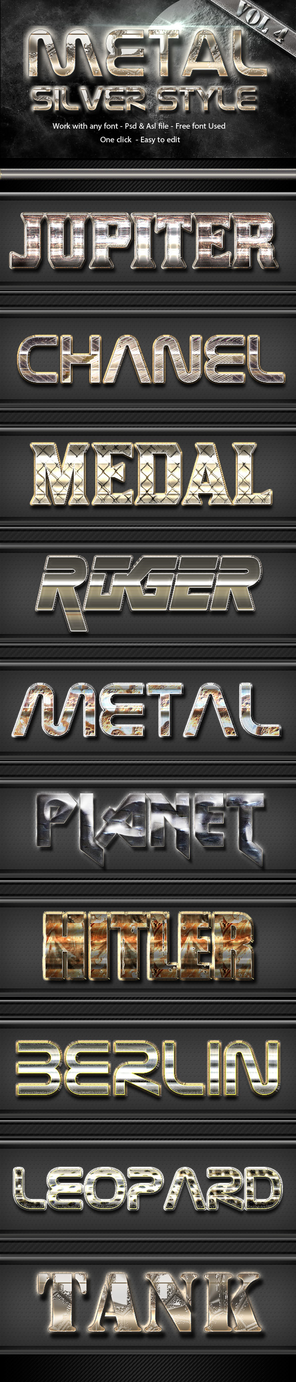 Metal Silver Text Effect Style Vol 4 - Text Effects Styles