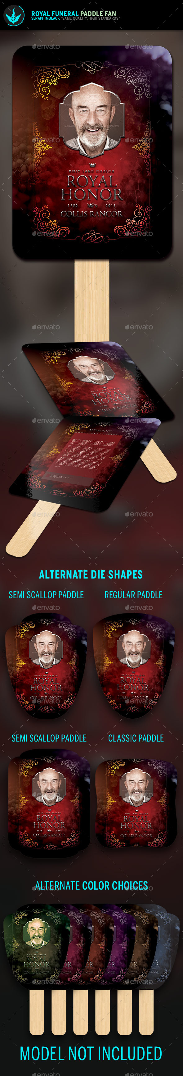 Royal Funeral Paddle Fan Template - Miscellaneous Print Templates
