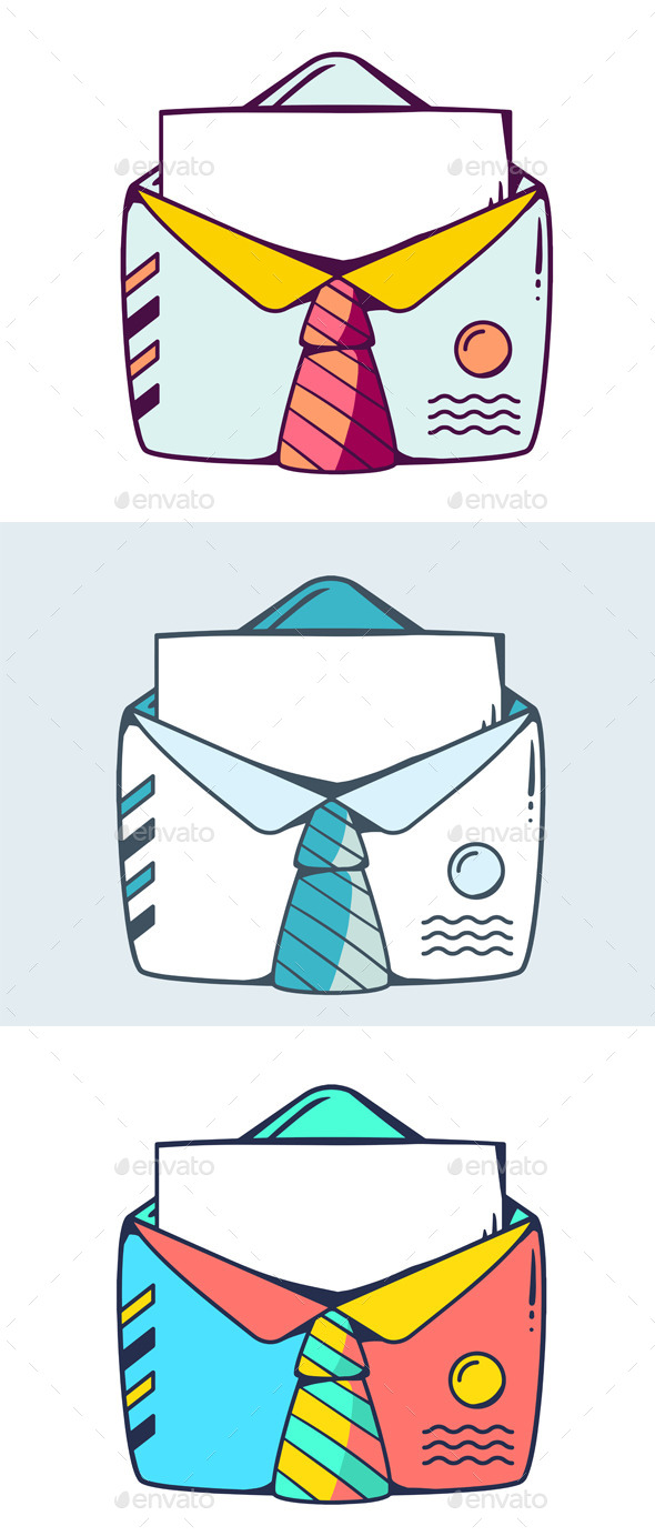 Colorful Open Office Style Envelope - Decorative Symbols Decorative