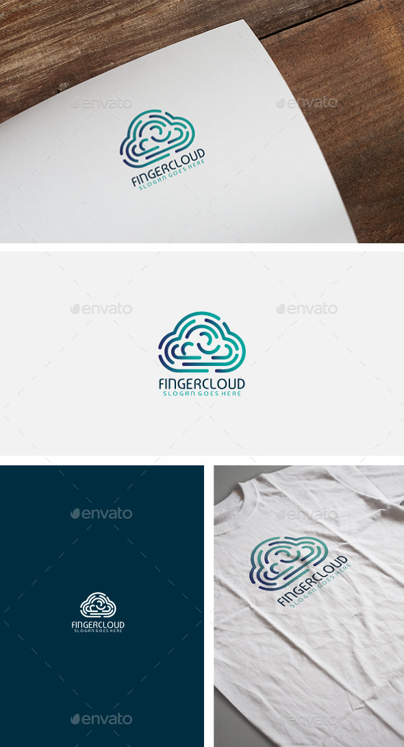 Cloud Fingerprint Logo - Abstract Logo Templates