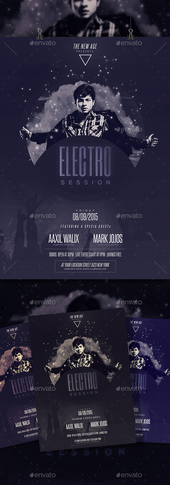 Minimal Flyer - Electro Session - Clubs & Parties Events