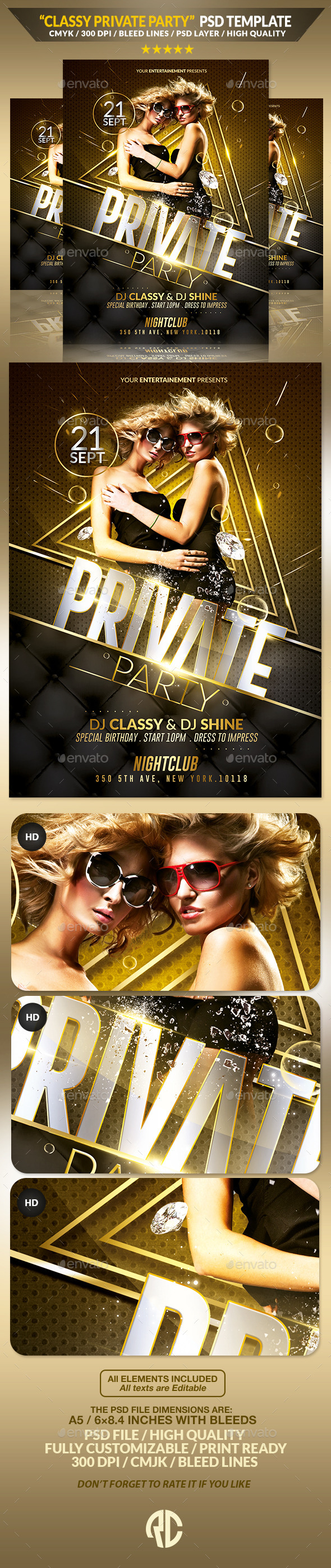 Luxury Private Party | Flyer Template - Events Flyers