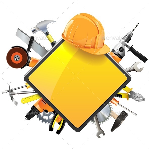 Construction Sign with Tools - Industries Business