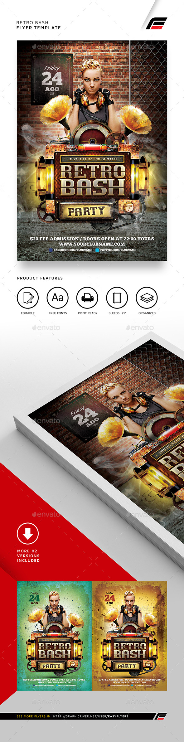 Retro Bash Flyer Template - Events Flyers