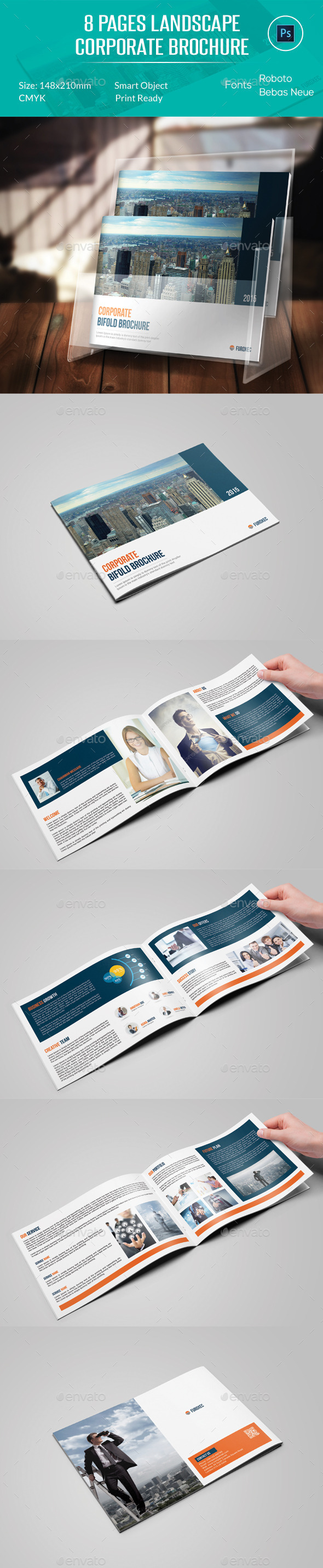 8 Pages Landscape Corporate Brochure - Corporate Brochures