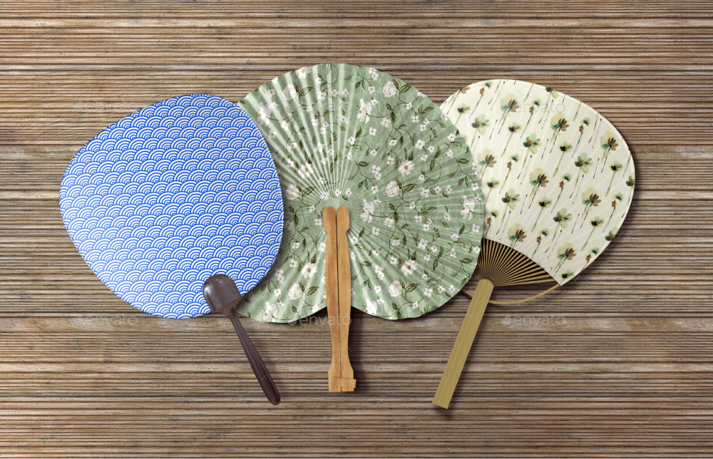 4 Hand Fan Mockups By Fusionhorn Graphicriver