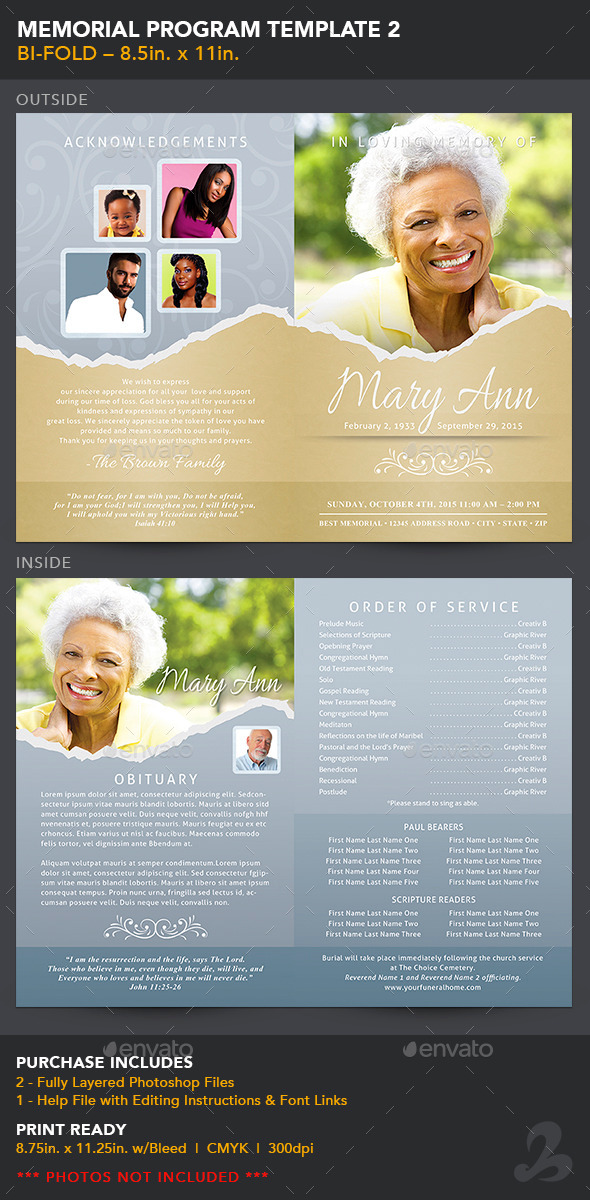Memorial Program Template 2 - Informational Brochures