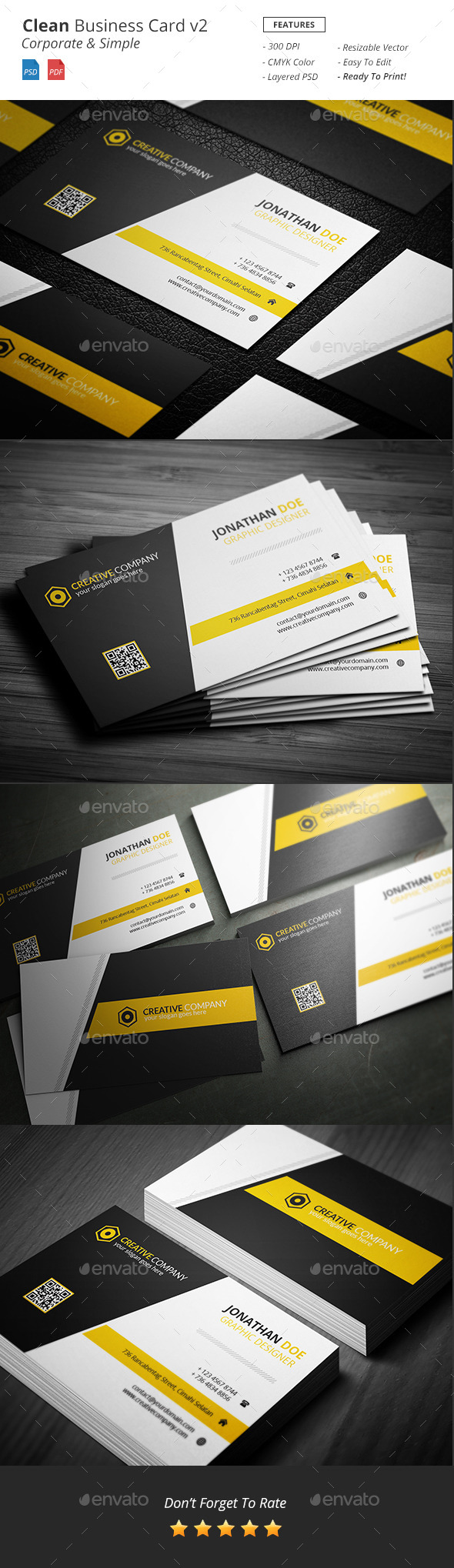 Clean - Corporate Business Card v2 - Corporate Business Cards