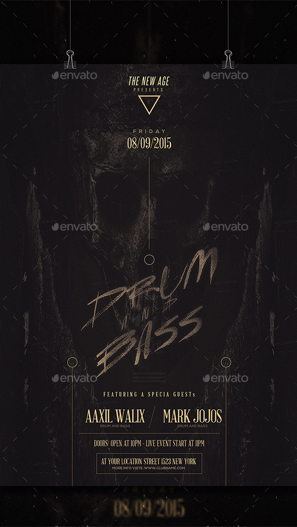 Minimal Flyer - Drum And Bass - Clubs & Parties Events