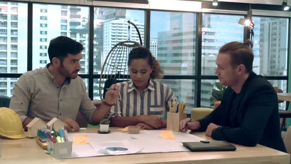 Creative Business People Group Having Conversation at Office Desk in Workplace alt