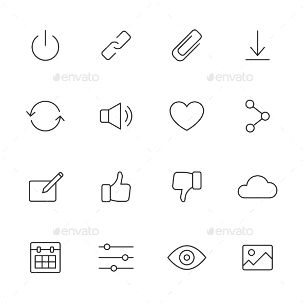 Basic Interface Icons - Web Icons