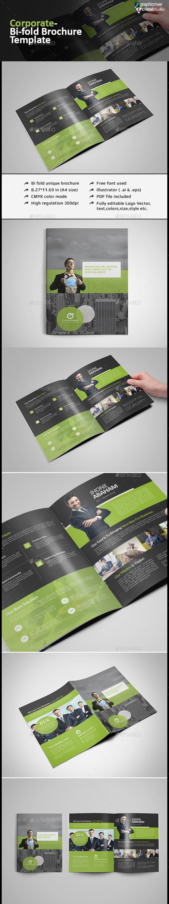 Bi-fold Brochure Template - Corporate Brochures