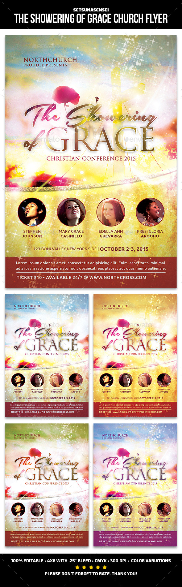 The Showering of Grace Church Flyer - Church Flyers