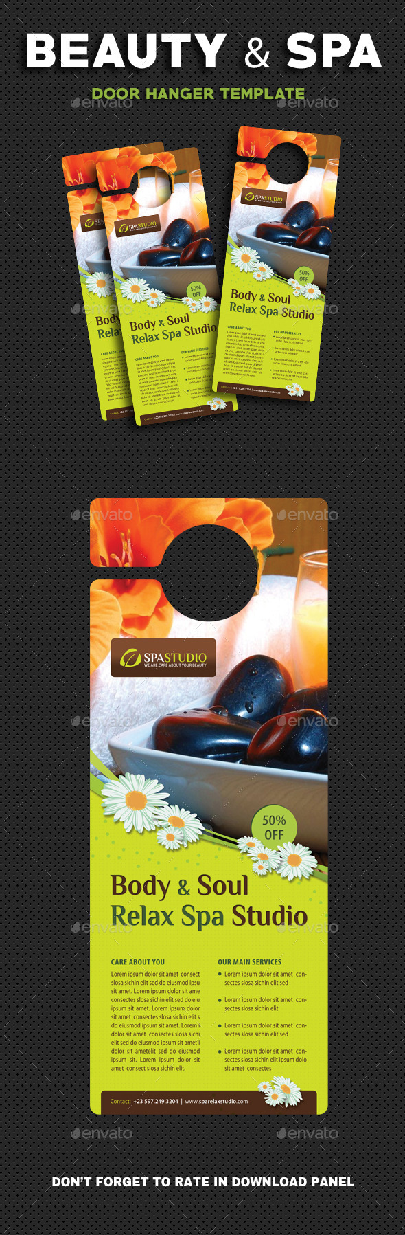 Beauty And Spa Door Hanger V2 Beauty And Spa Door Hanger V2