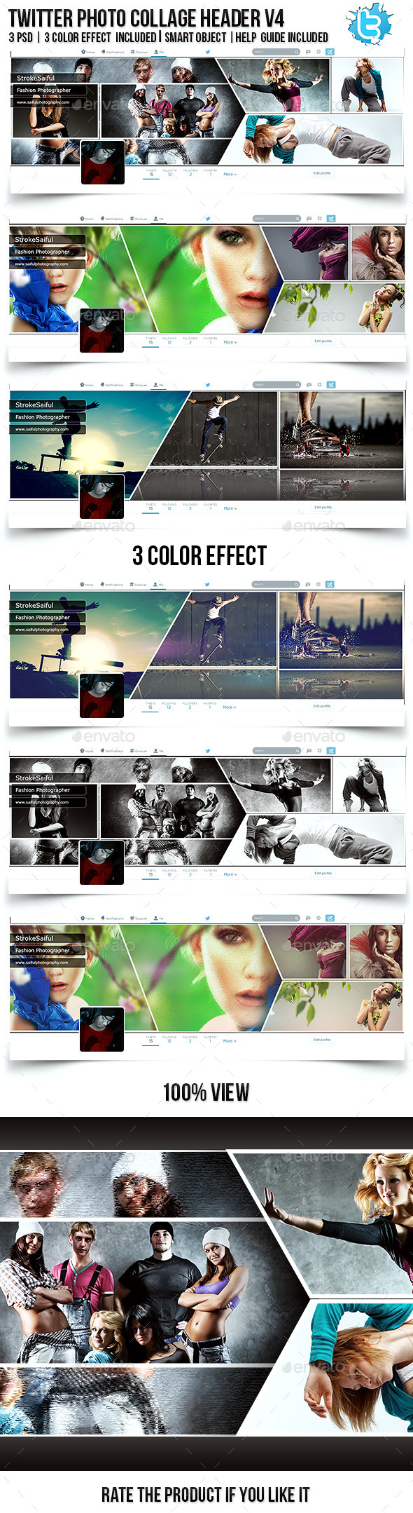 Twitter Photo Collage Header V4 - Twitter Social Media