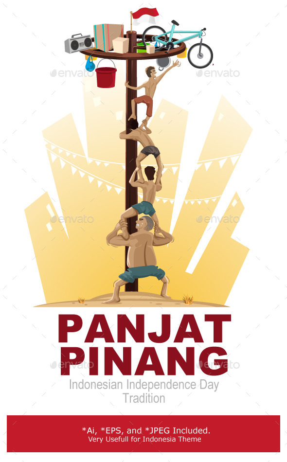 Panjat Pinang Pole Climbing - People Characters
