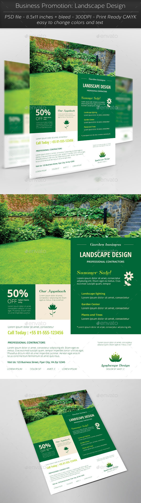 Business Promotion: Landscape Design - Flyers Print Templates