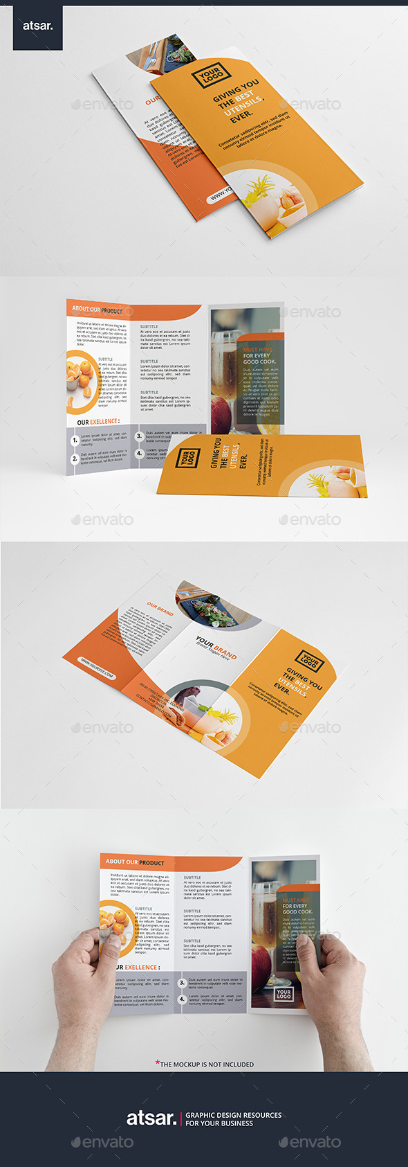 Orange Culinary Trifold - Brochures Print Templates