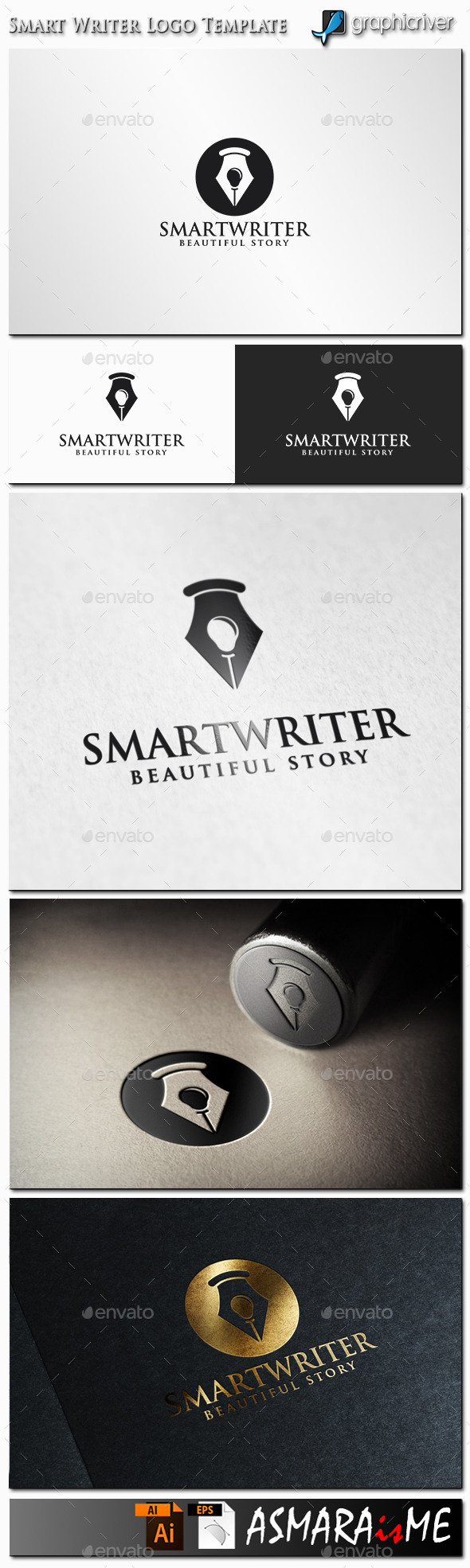 Smart Writer Logo - Symbols Logo Templates