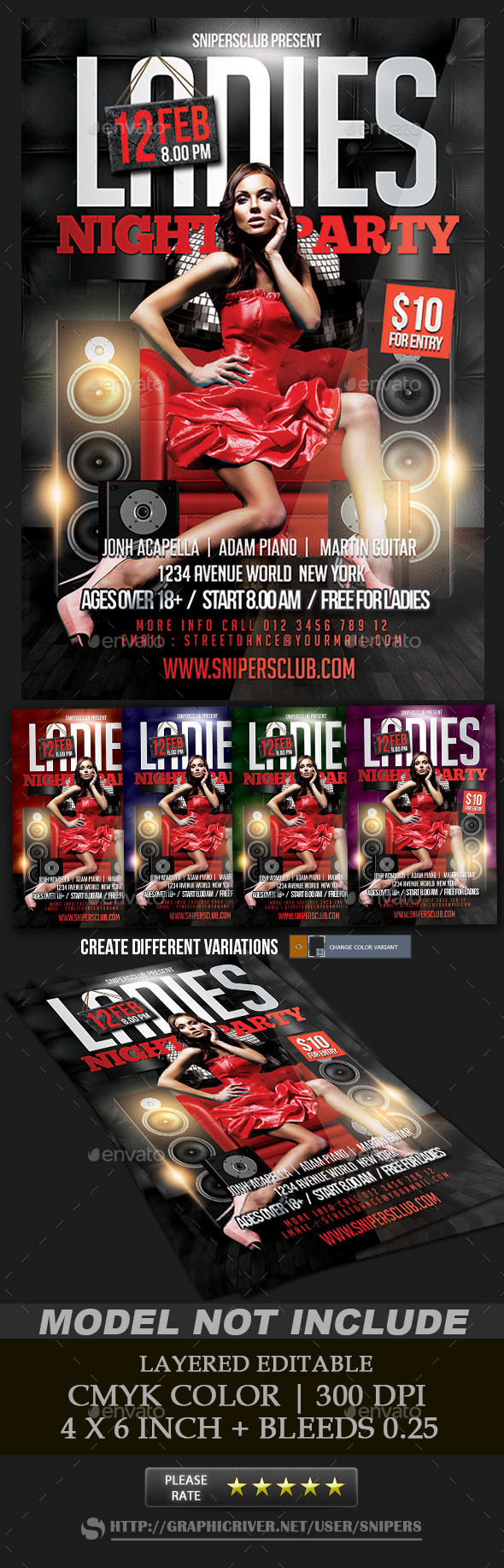 Ladies Night Party - Events Flyers
