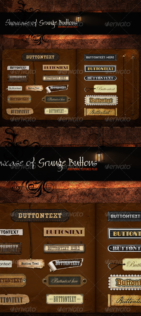 Showcase of Grunge Buttons - Buttons Web Elements