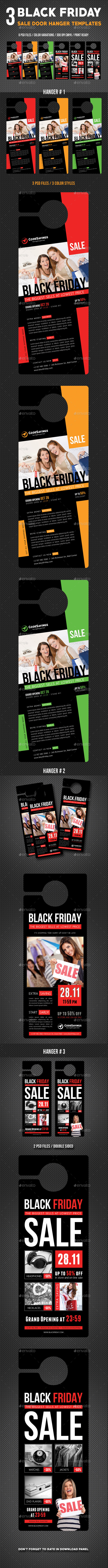 3 Black Friday Door Hanger Bundle - Miscellaneous Print Templates