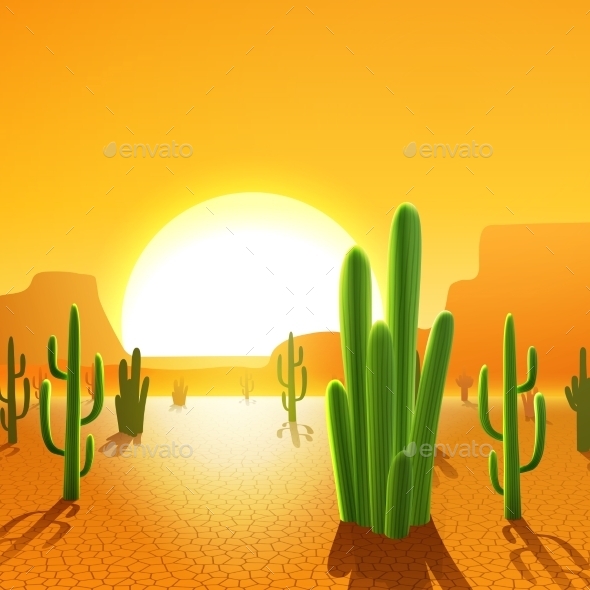 Green Cactus With Sun Restaurant Logo  Dondrup Com