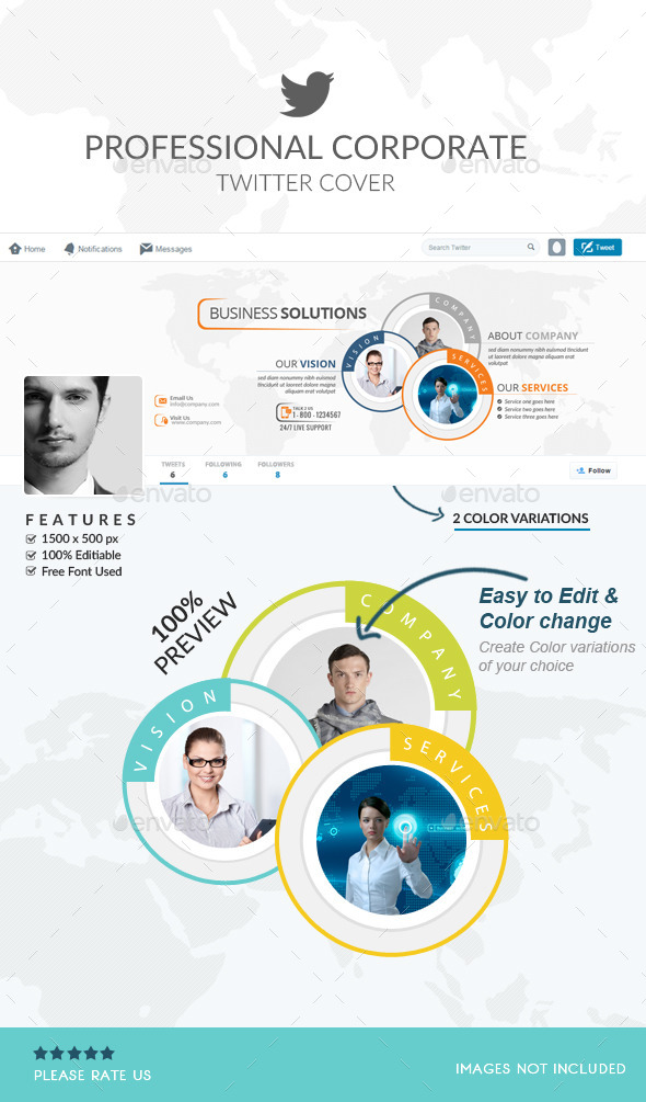 Corporate Twitter Covers - Twitter Social Media