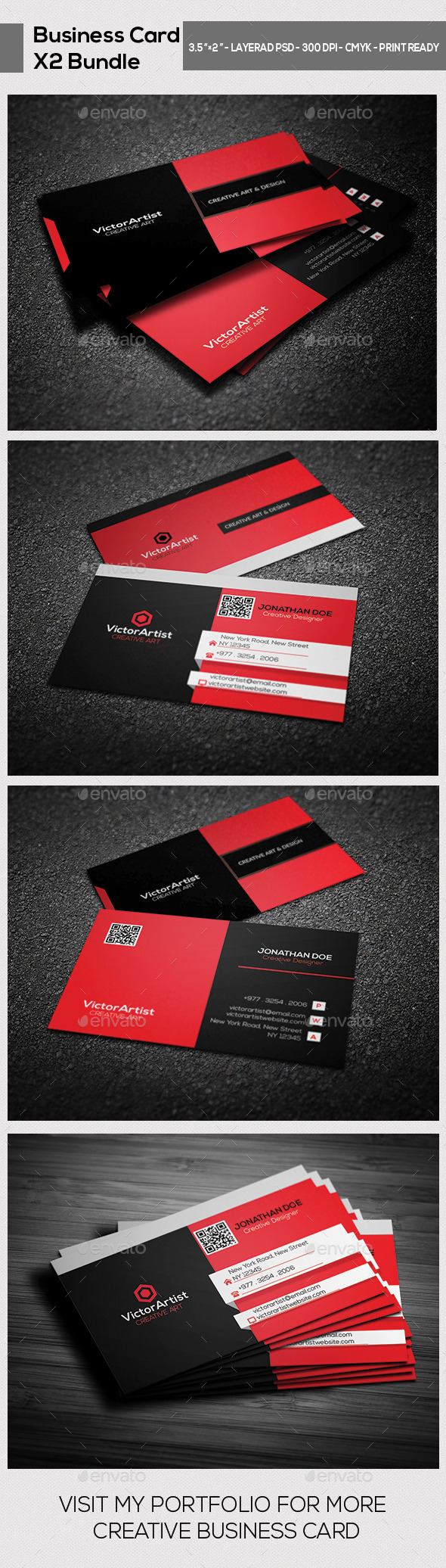 X2 Creative Business Card Bundle 02 - Creative Business Cards