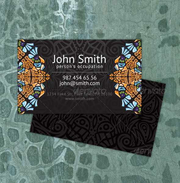 Psychedelic ornament business card - Creative Business Cards