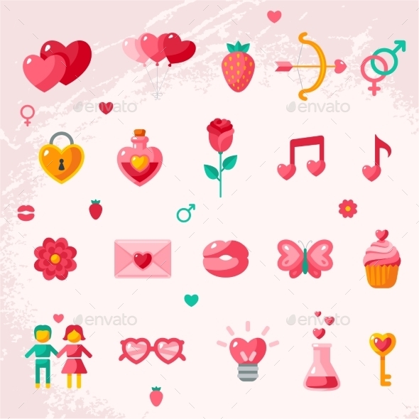 Valentine's Day Icons Elements Collection Valentine's Day Icons Elements Collection