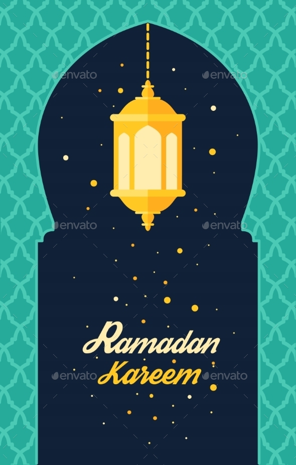 Holy Month Muslim Ramadan Kareem Flat Vector - Religion Conceptual